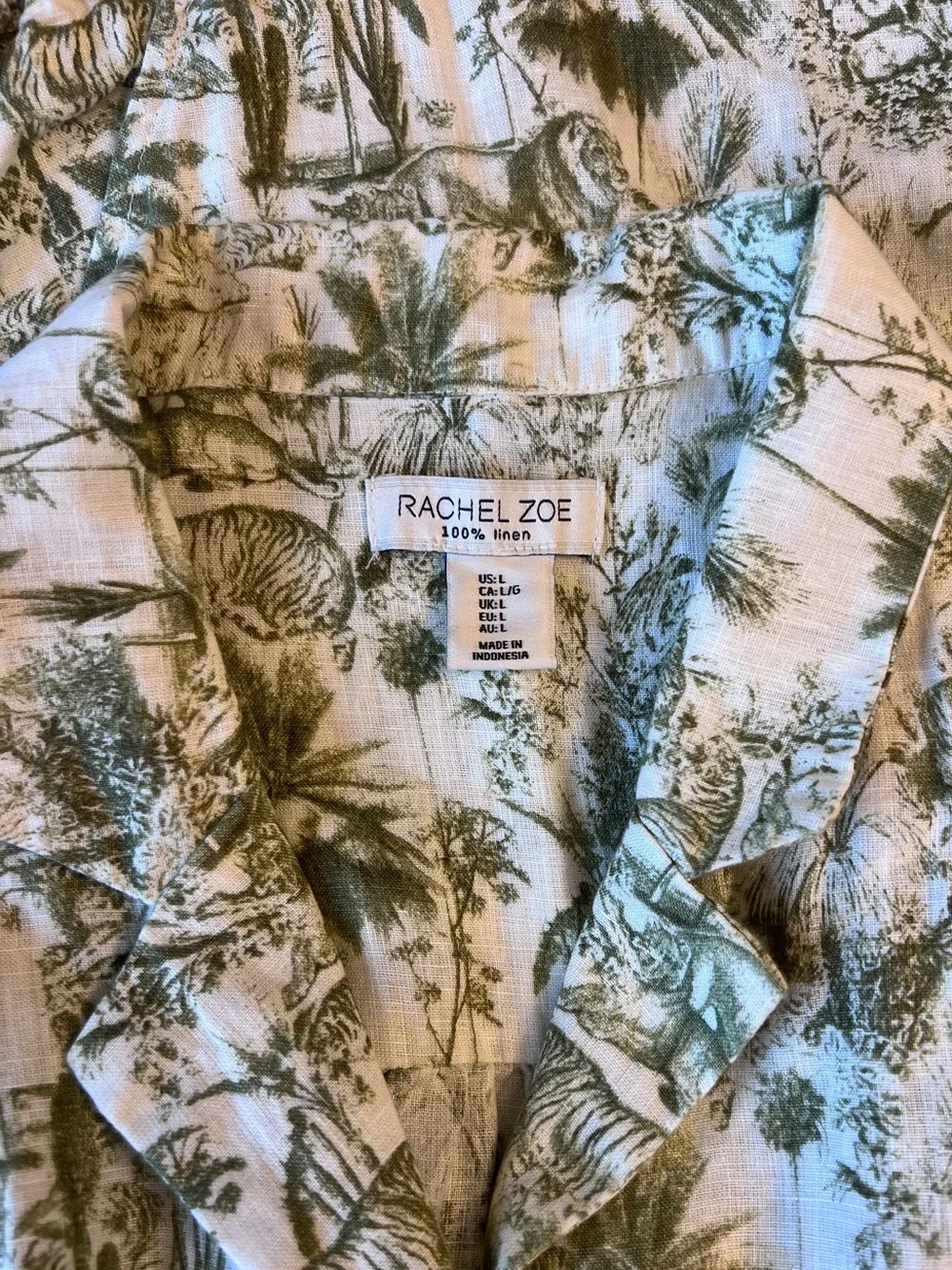 Green & White Linen Toile 2-Piece Skirt Set - Picture 9 of 10